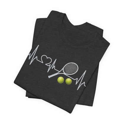 Tennis Heartbeat Tee – Racket & Tennis Ball Graphic Shirt
