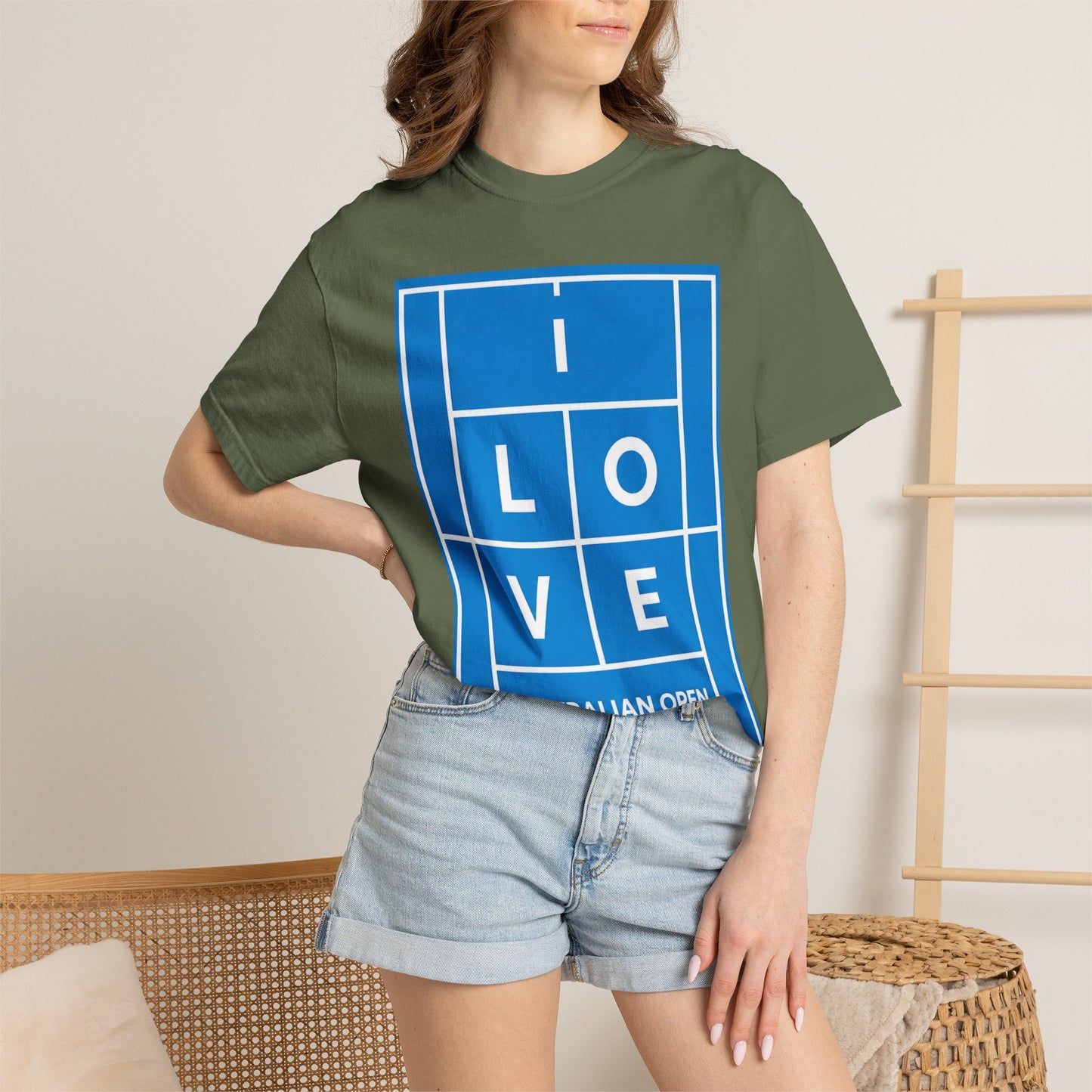 "I LOVE" Australian Open Tennis Court Graphic