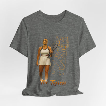 Sabalenka The Tigress Graphic Tee — Empowered Woman & Tiger Illustration