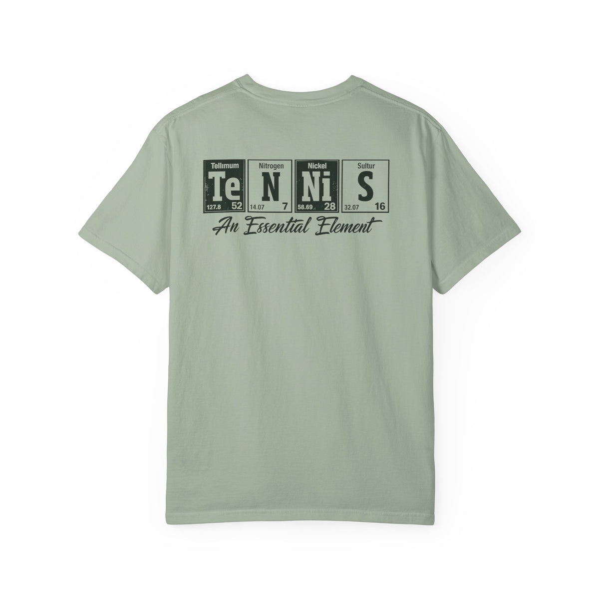 Tennis Graphic T-Shirt — 'Tennis: An Essential Element' Vintage Player Collage