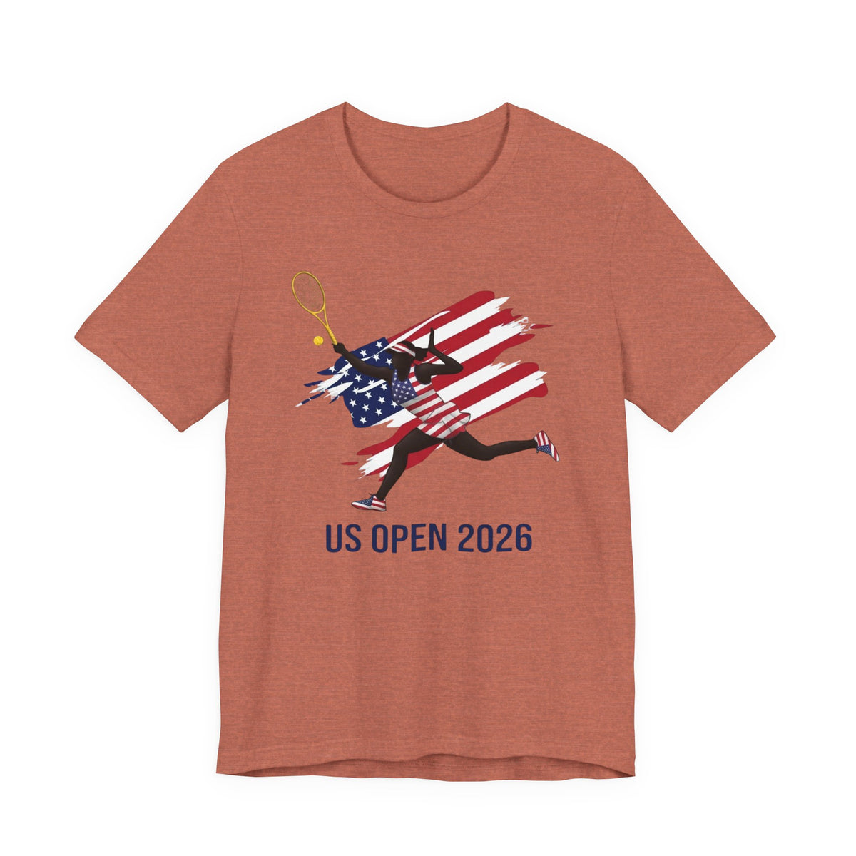 US Open 2026 Tennis T‑Shirt — American Flag Tennis Player Graphic Tee