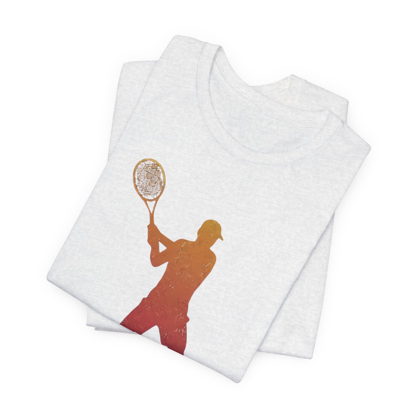 Tennis Player Silhouette Tee — Gradient Racket Sports T‑Shirt