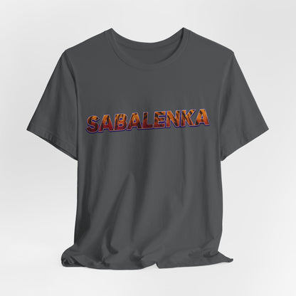 Sabalenka Tennis T‑Shirt — Bold Text Fan Tee