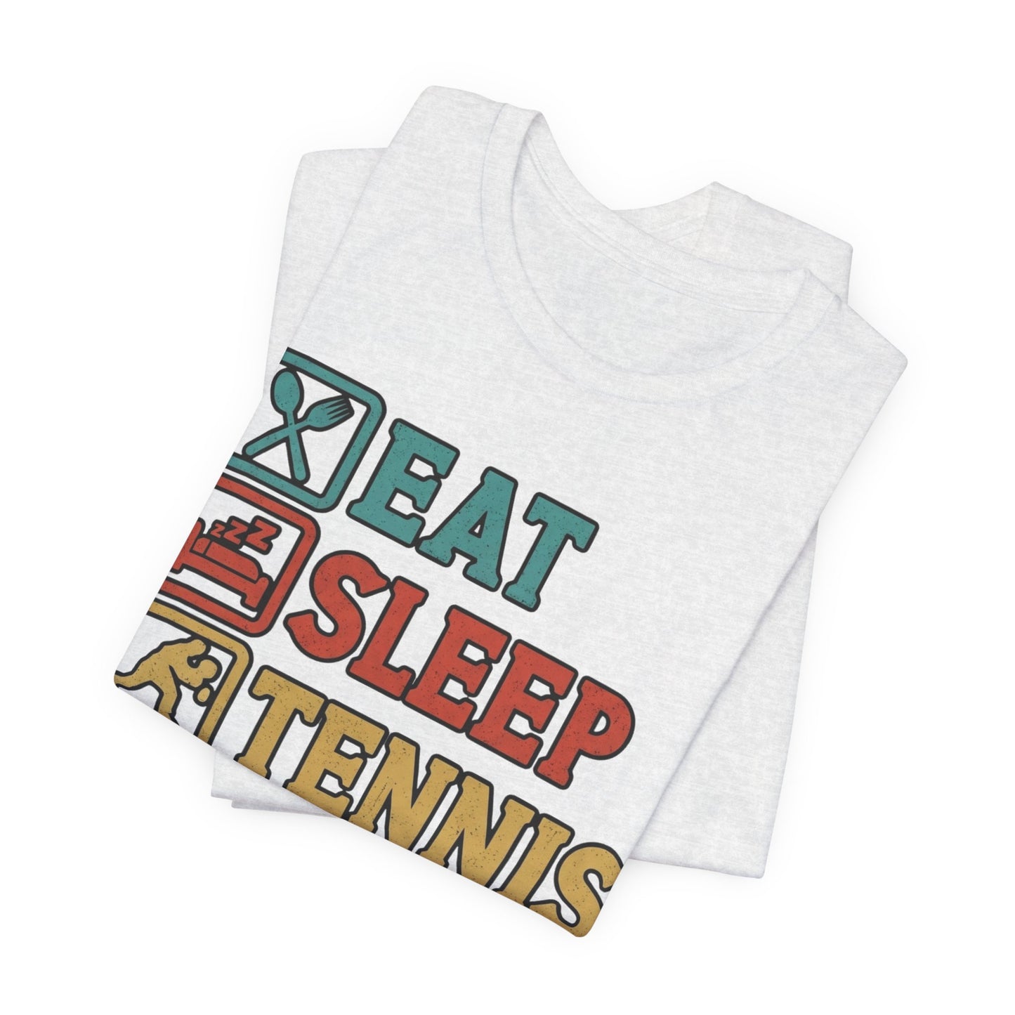 Tennis Tee — "Eat Sleep Tennis Repeat" Vintage Graphic Shirt
