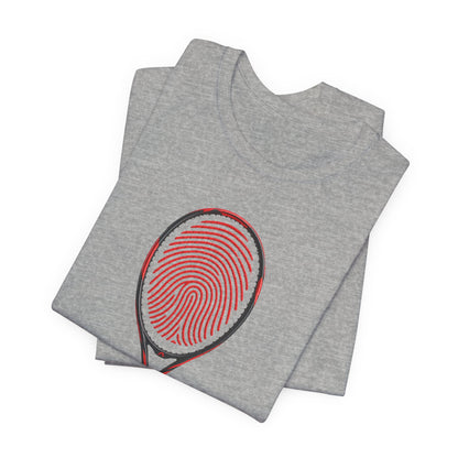 Tennis T‑Shirt — "It's In My DNA" Racket Fingerprint Tee
