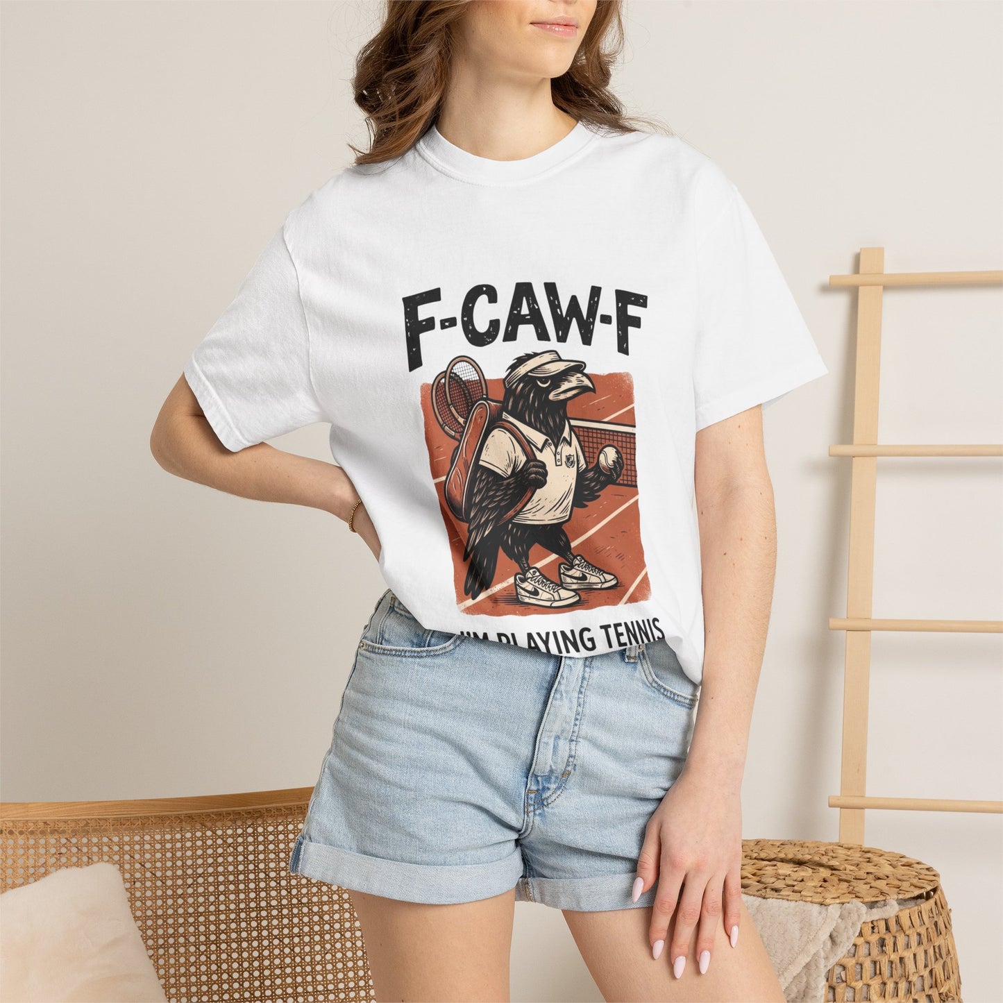 T-Shirt — F-CAW-F I’m Playing Tennis Raven Graphic Tee
