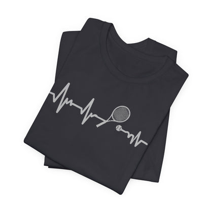 Tennis Heartbeat Tee — Racket Pulse Graphic T-Shirt