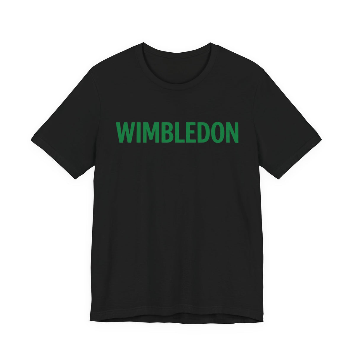 Wimbledon Classic Logo Tee — Green Text Tennis T‑Shirt