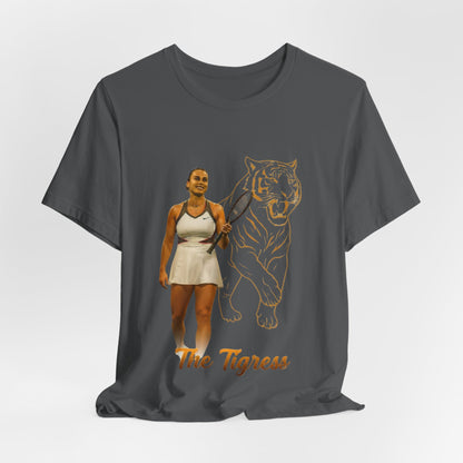 Sabalenka The Tigress Graphic Tee — Empowered Woman & Tiger Illustration
