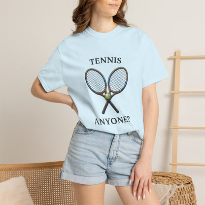 Tennis Anyone? Graphic T-Shirt — Vintage Racket & Ball Tee for Tennis Players