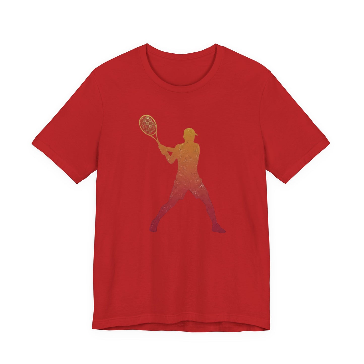 Tennis Player Silhouette Tee — Gradient Racket Sports T‑Shirt
