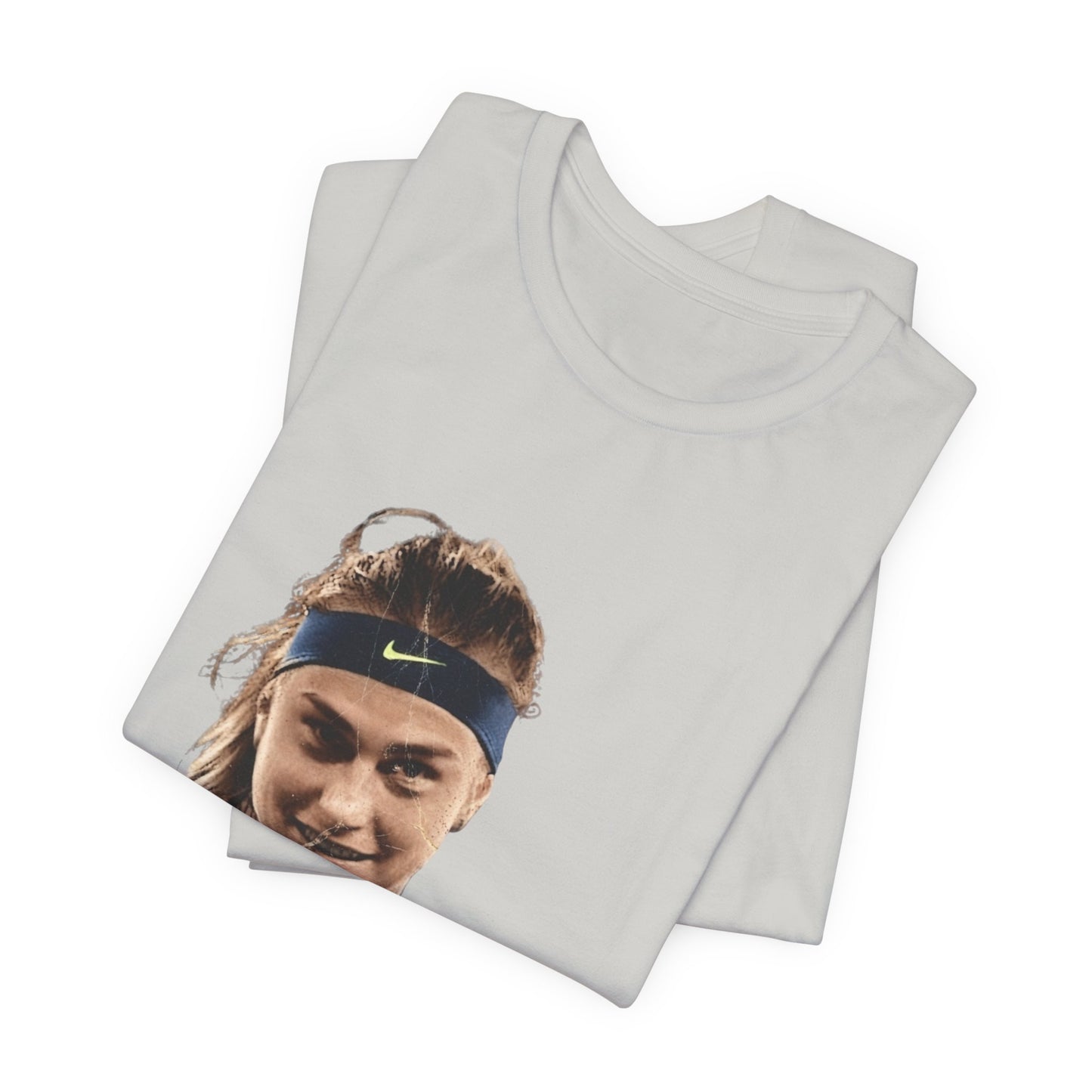 Tennis Player Sabalenka Graphic Tee — Pointing Victory Photo T‑Shirt