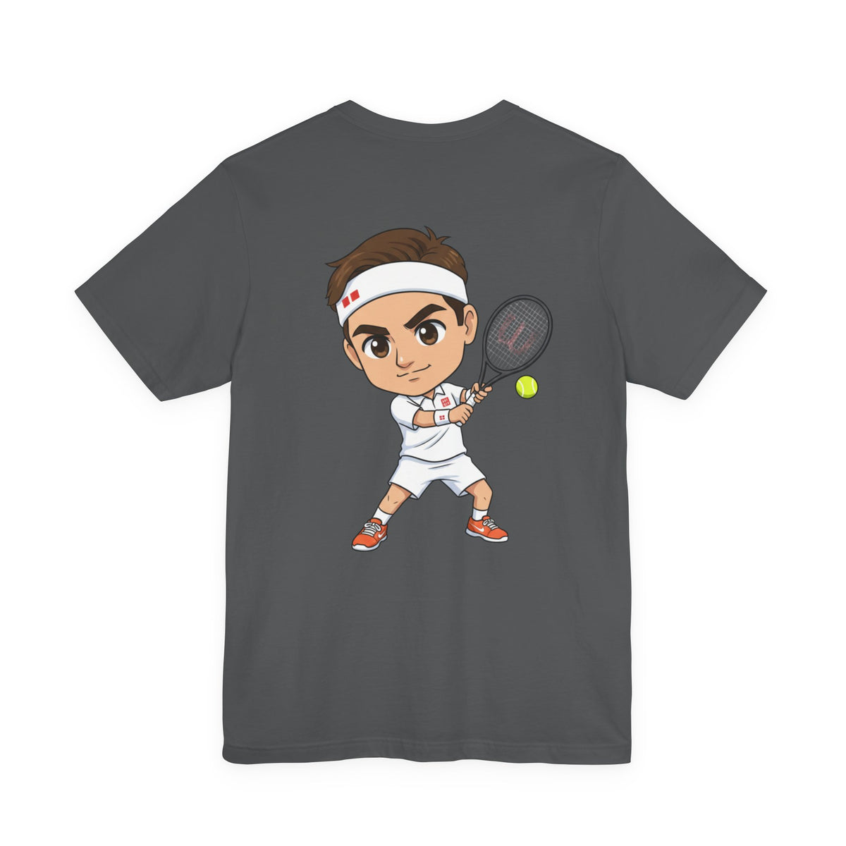 Tennis Tee — Watercolor Ball & Cartoon Player Short Sleeve Shirt