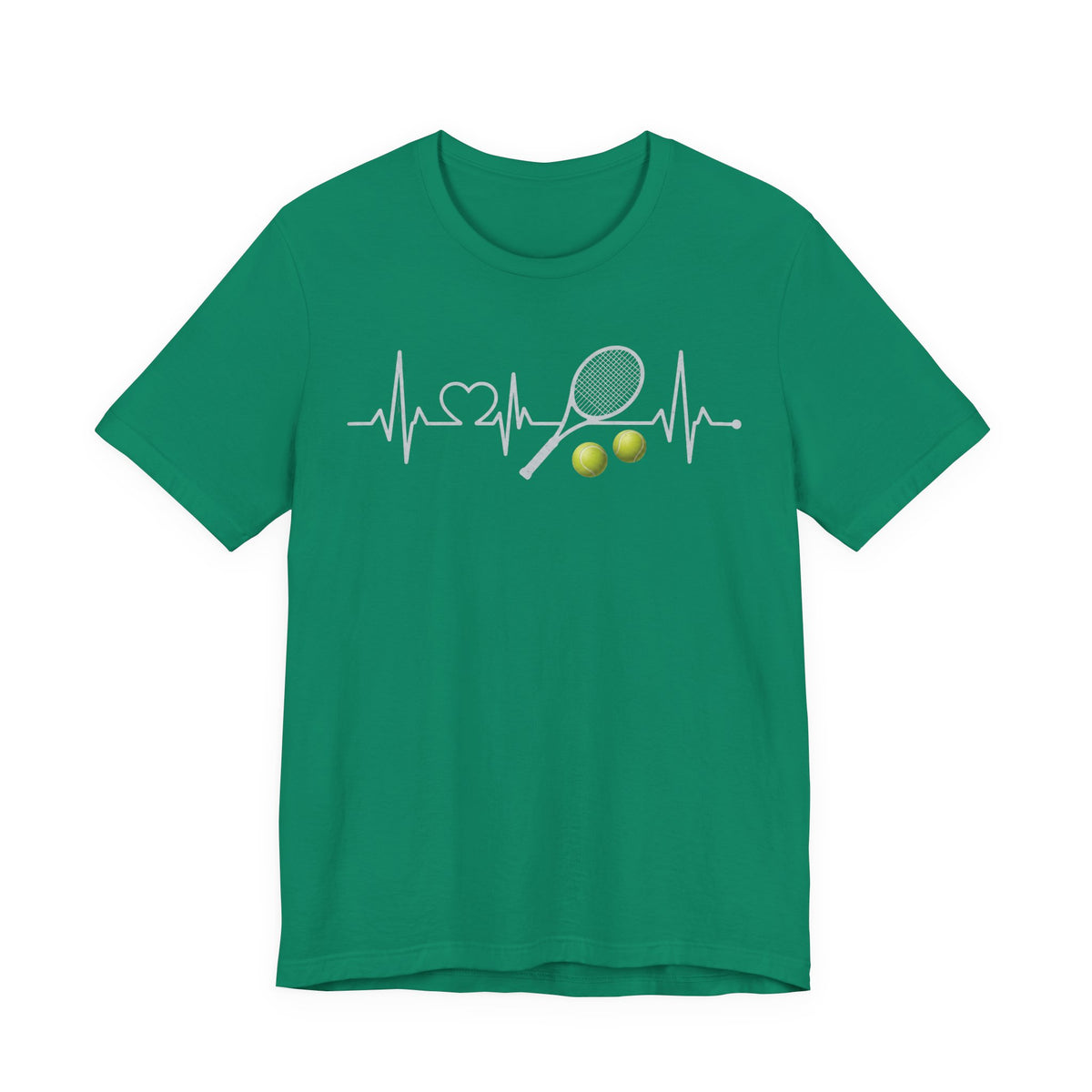 Tennis Heartbeat Tee – Racket & Tennis Ball Graphic Shirt
