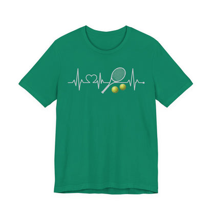 Tennis Heartbeat Tee – Racket & Tennis Ball Graphic Shirt