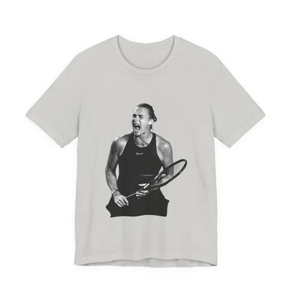 Tennis Player Sabalenka Graphic Tee — Energetic Champion Tennis T‑Shirt