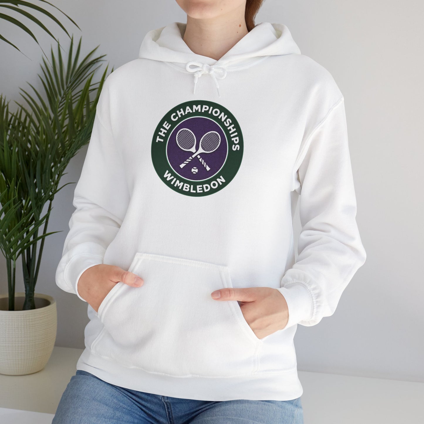 Wimbledon Championships Tennis Hoodie — Vintage Racket Crest