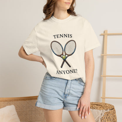 Tennis Anyone? Graphic T-Shirt — Vintage Racket & Ball Tee for Tennis Players