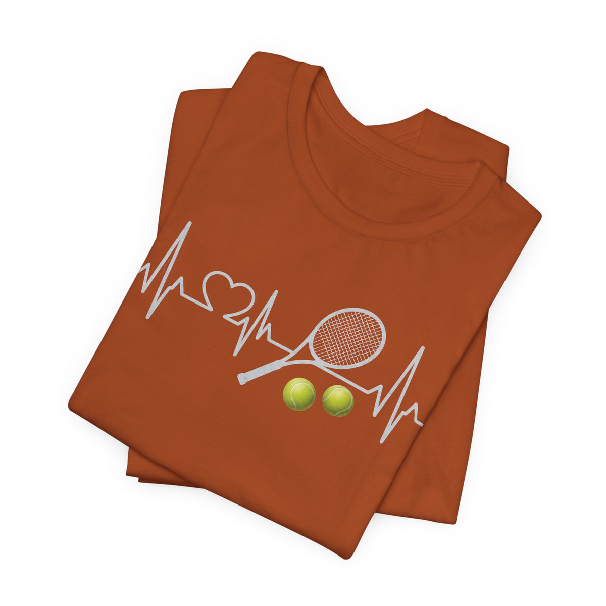 Tennis Heartbeat Tee – Racket & Tennis Ball Graphic Shirt