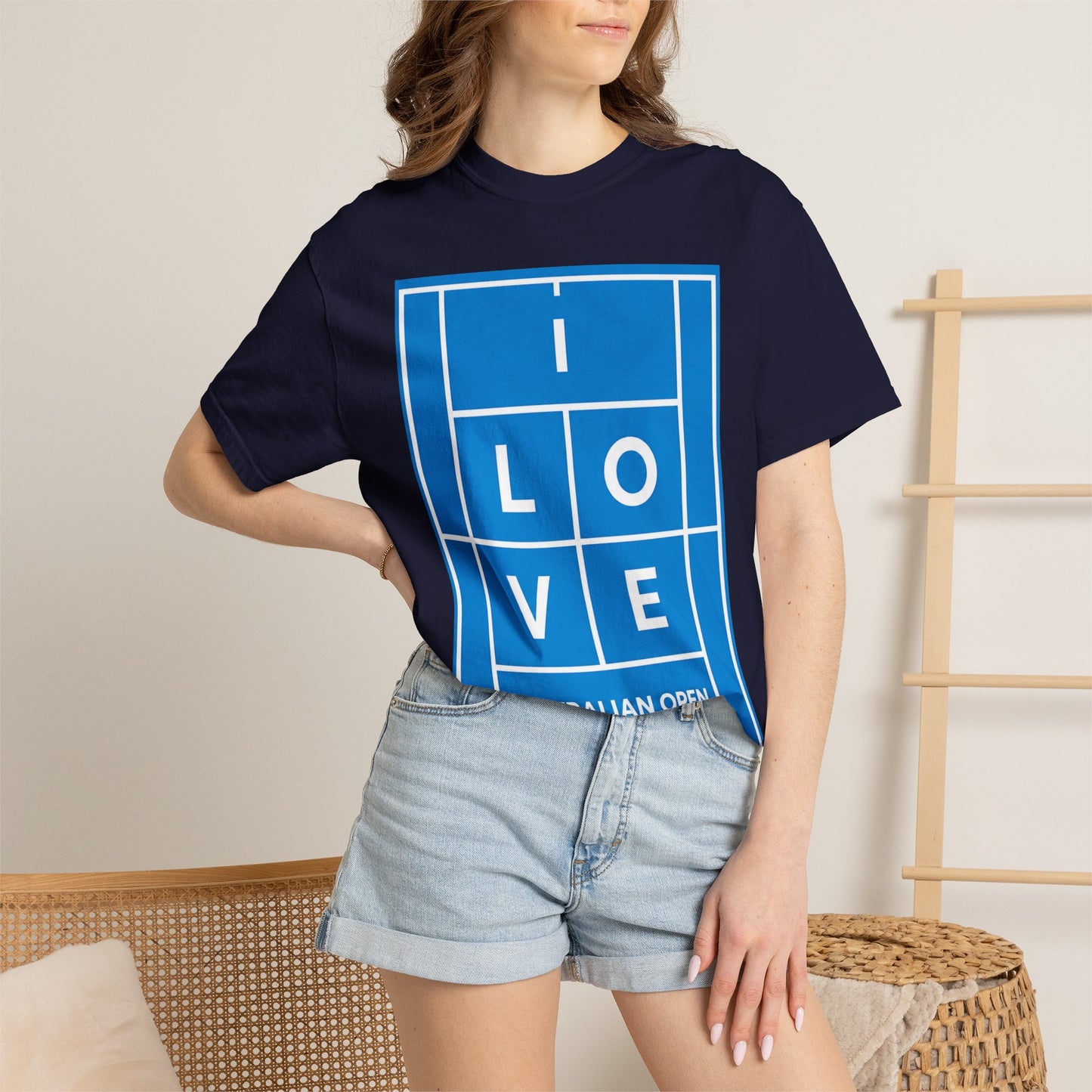 "I LOVE" Australian Open Tennis Court Graphic