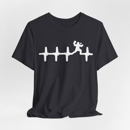 Runner Heartbeat T‑Shirt — Heartbeat EKG with Tennis Runner Graphic Tee
