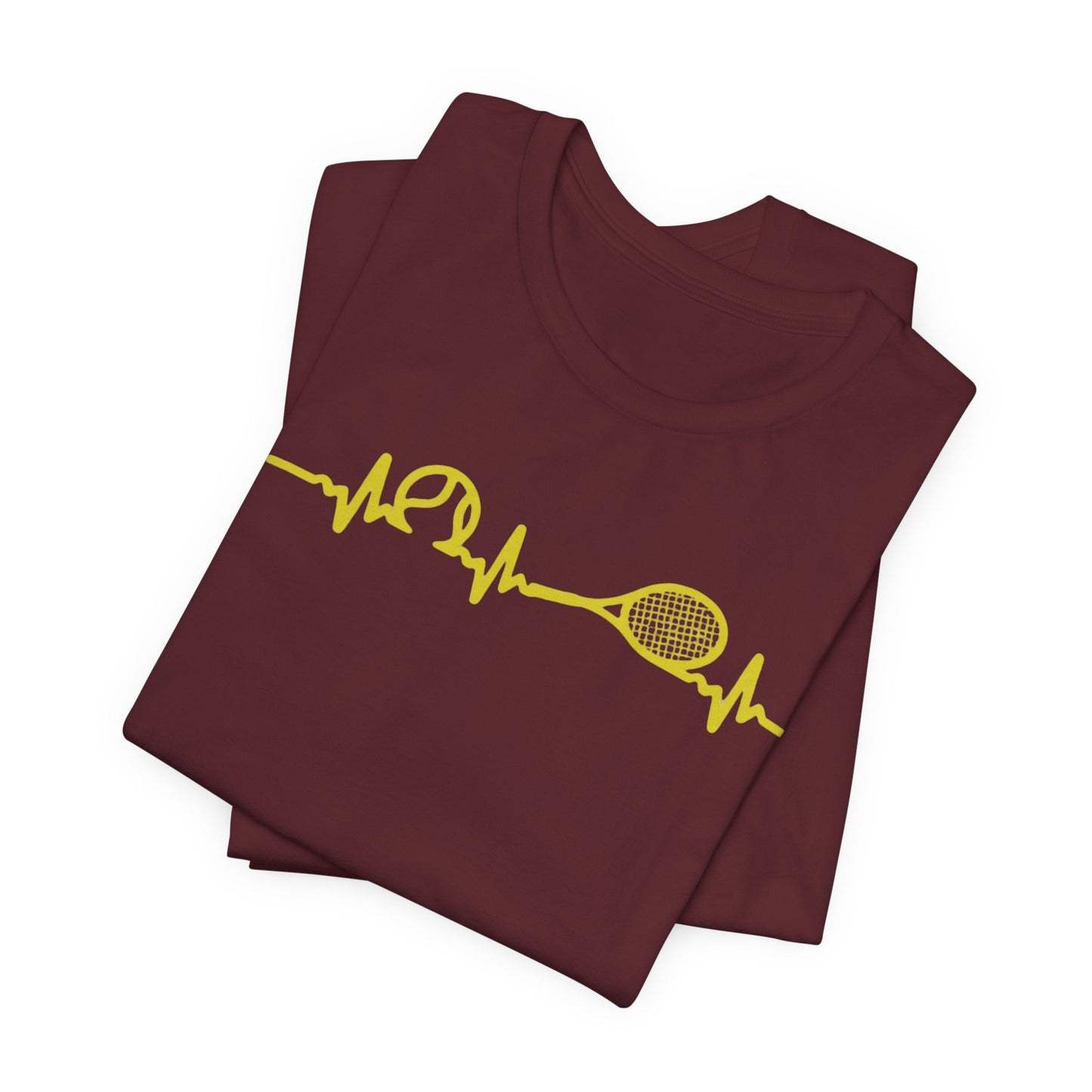Tennis Heartbeat Tee — Minimal Tennis Racket ECG Graphic T-Shirt