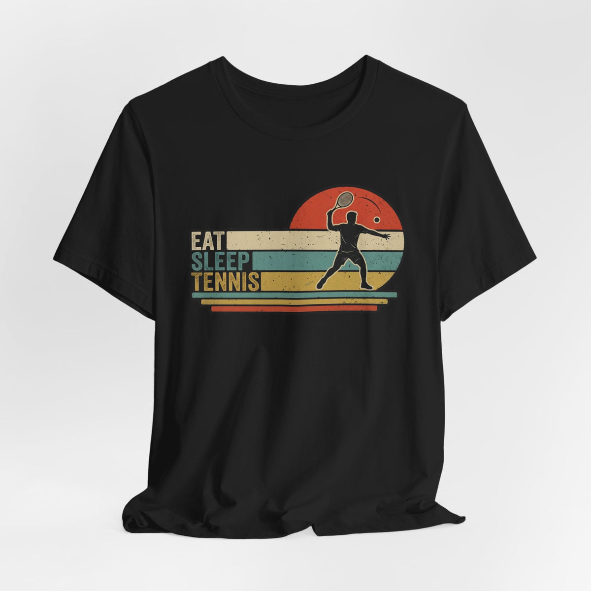Eat Sleep Tennis Retro Graphic Tee — Vintage Tennis Player T‑Shirt