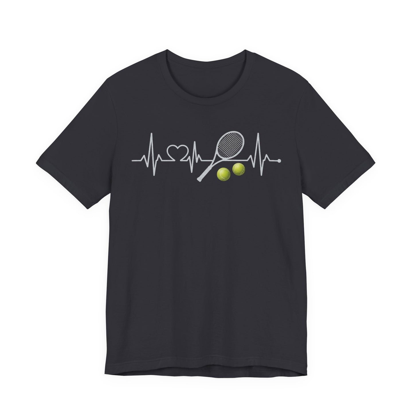 Tennis Heartbeat Tee – Racket & Tennis Ball Graphic Shirt