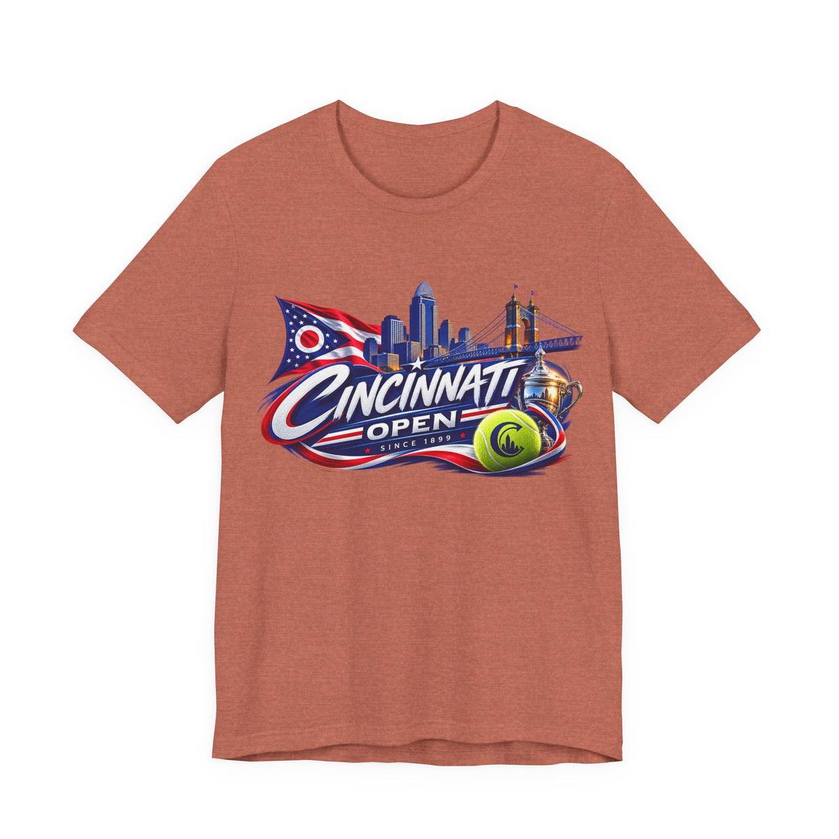 Cincinnati Open Tennis T‑Shirt – City Skyline & Tennis Ball Graphic
