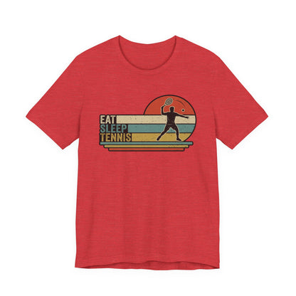 Eat Sleep Tennis Retro Graphic Tee — Vintage Tennis Player T‑Shirt