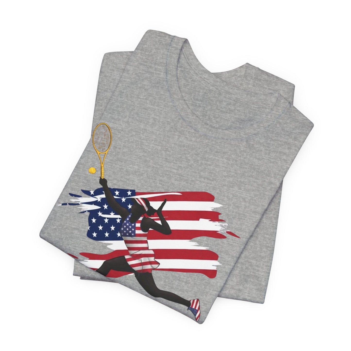 US Open 2026 Tennis T‑Shirt — American Flag Tennis Player Graphic Tee