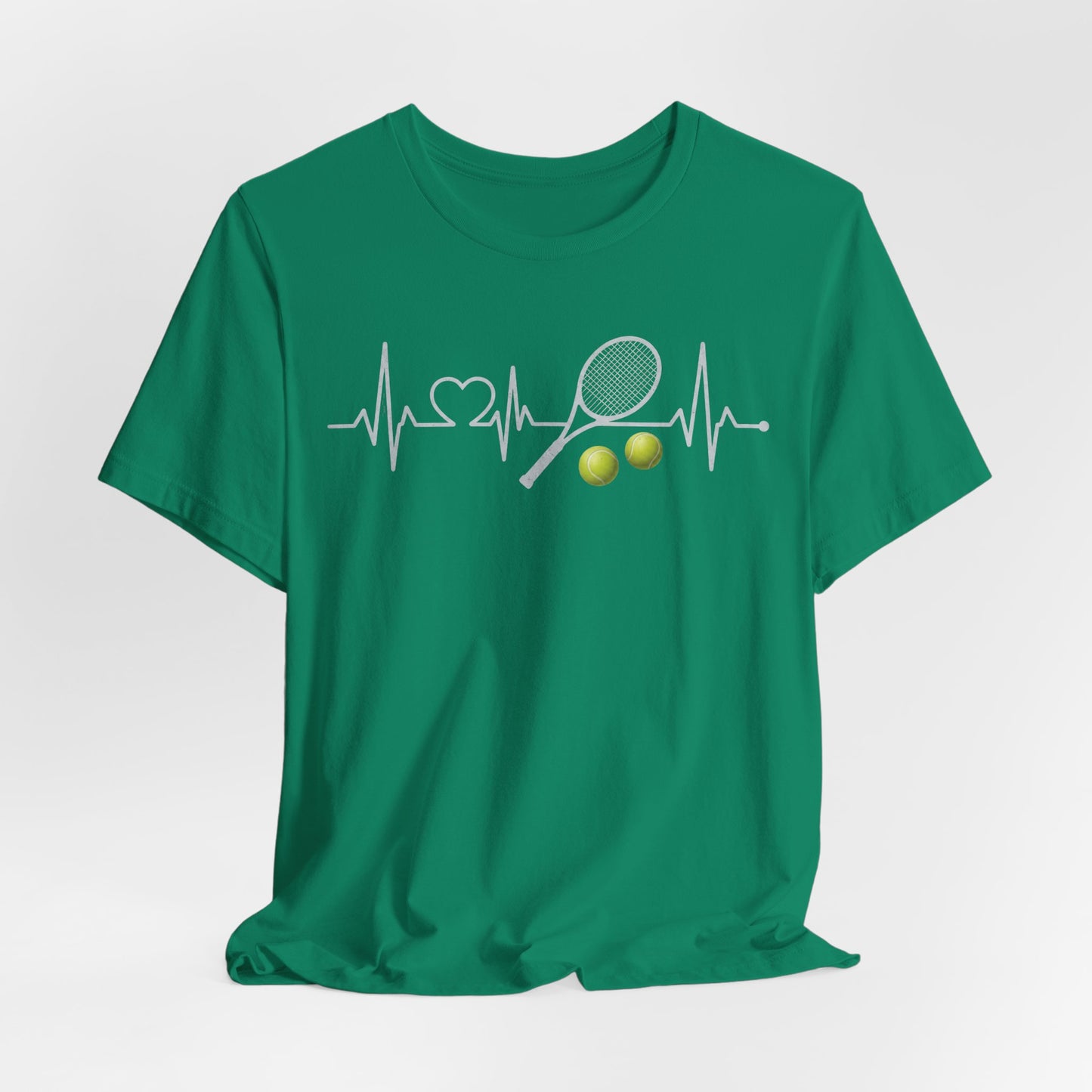 Tennis Heartbeat Tee – Racket & Tennis Ball Graphic Shirt