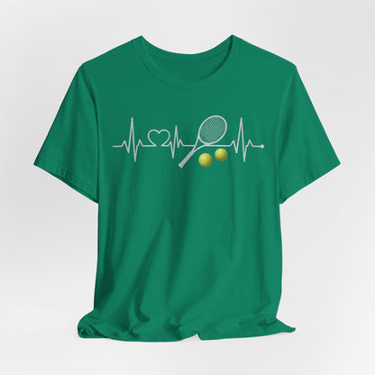 Tennis Heartbeat Tee – Racket & Tennis Ball Graphic Shirt
