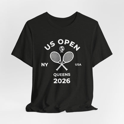 US Open Queens 2026 Tennis Tee — NY USA Vintage Racket T-Shirt
