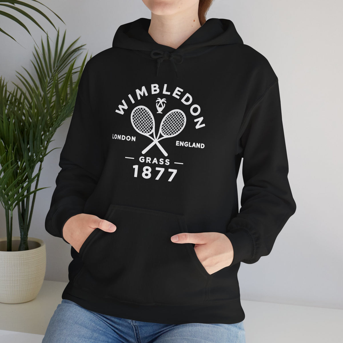 Wimbledon 1877 Tennis Hoodie — Classic Racquets Logo Pullover