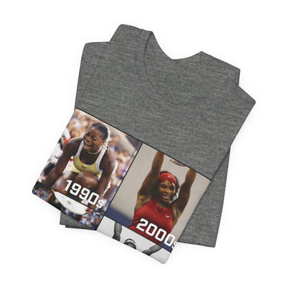 Decades of Champions Serena William’s 1990s–2020s Collage T-shirt