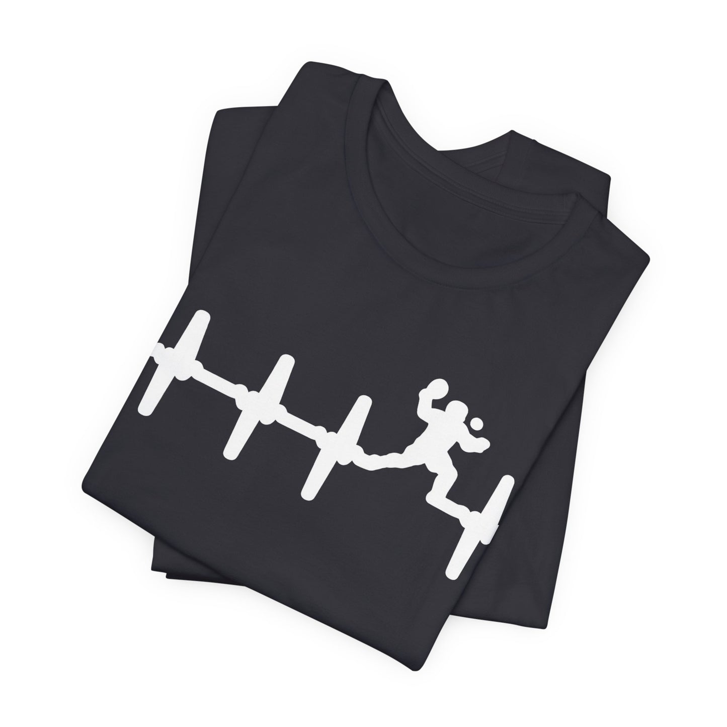 Runner Heartbeat T‑Shirt — Heartbeat EKG with Tennis Runner Graphic Tee