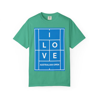 "I LOVE" Australian Open Tennis Court Graphic