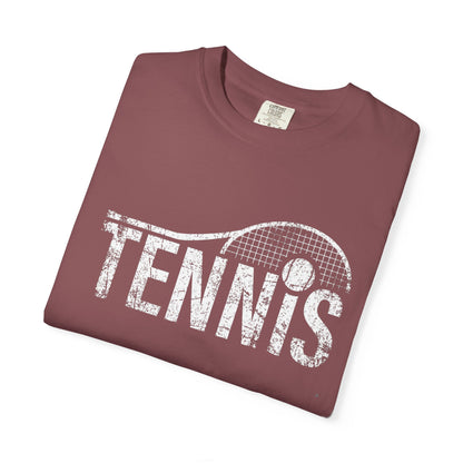 Tennis Vintage Graphic T-Shirt — Distressed Racket & Ball Tee