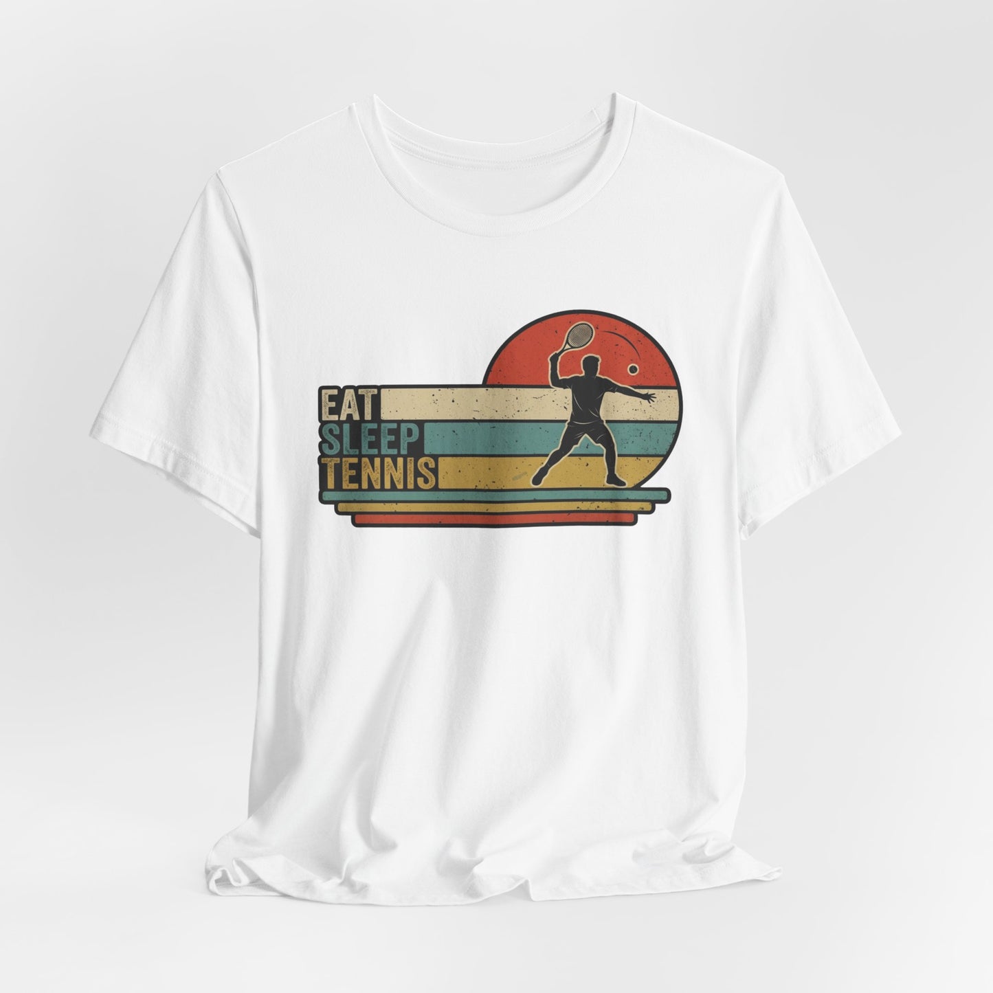 Eat Sleep Tennis Retro Graphic Tee — Vintage Tennis Player T‑Shirt
