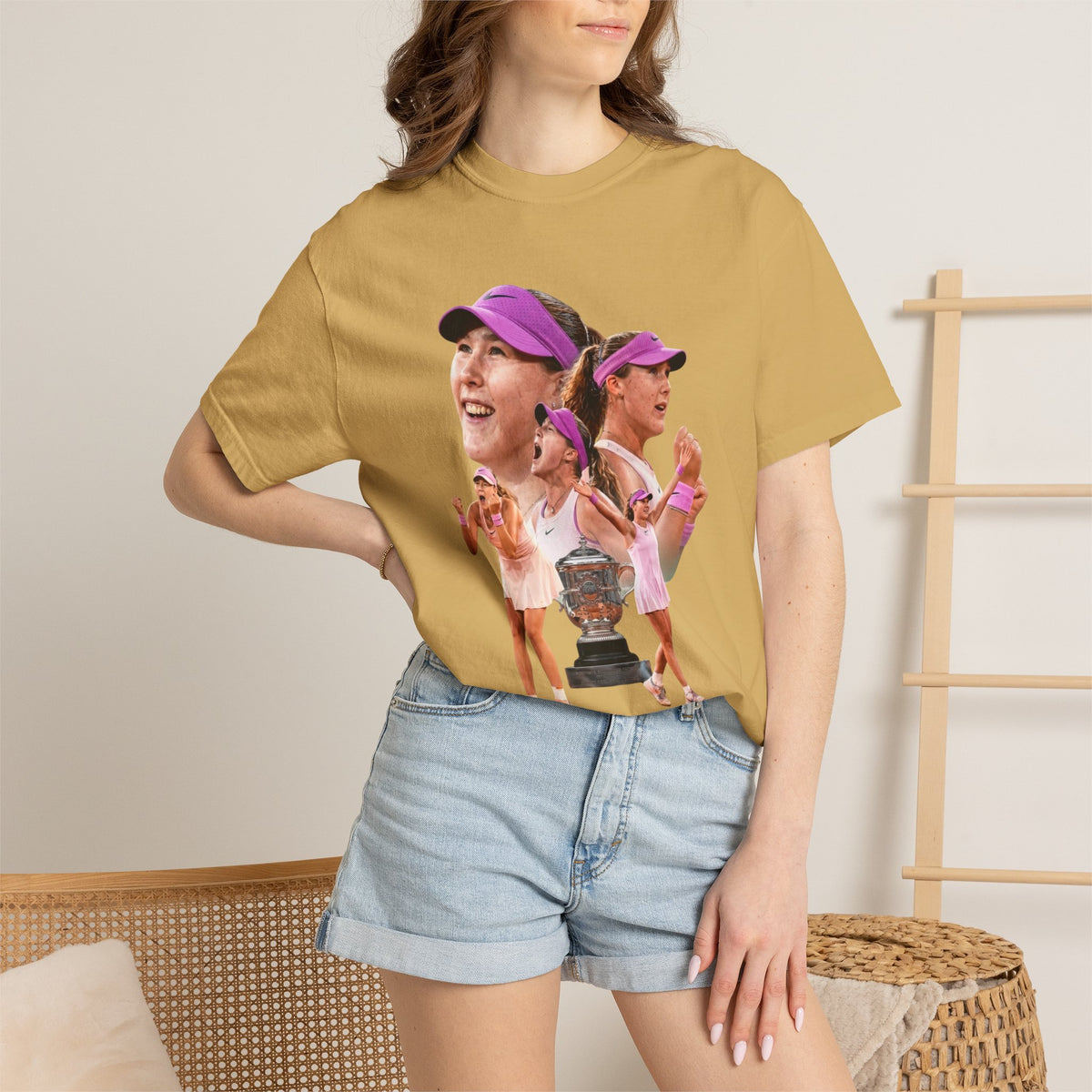 Tennis Graphic T-Shirt — 'Tennis: An Essential Element' Vintage Player Collage