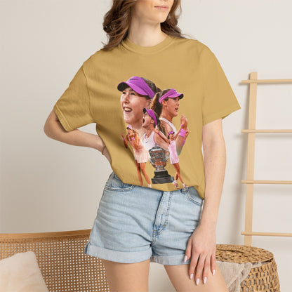 Tennis Graphic T-Shirt — 'Tennis: An Essential Element' Vintage Player Collage