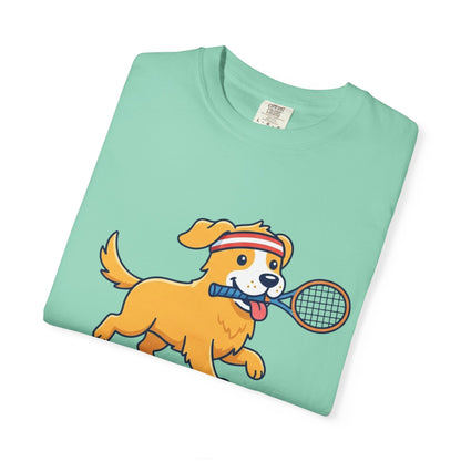 T-Shirt — "Always Ready to Serve" Golden Retriever Tennis Dog Graphic