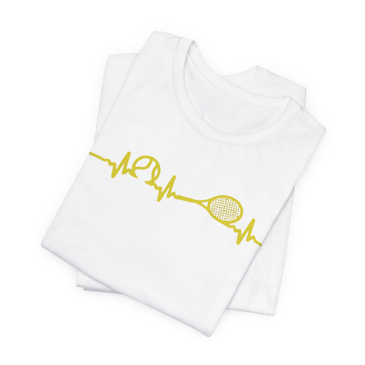 Tennis Heartbeat Tee — Minimal Tennis Racket ECG Graphic T-Shirt