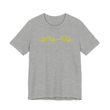 Tennis Heartbeat Tee — Minimal Tennis Racket ECG Graphic T-Shirt