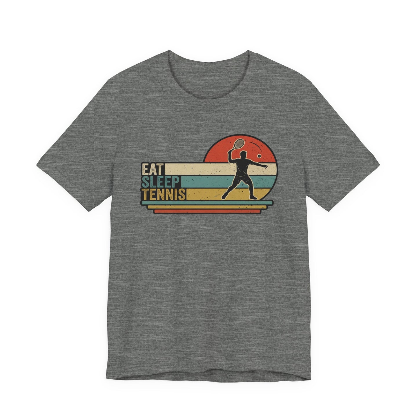 Eat Sleep Tennis Retro Graphic Tee — Vintage Tennis Player T‑Shirt
