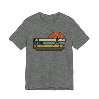 Eat Sleep Tennis Retro Graphic Tee — Vintage Tennis Player T‑Shirt