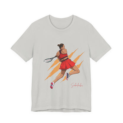 Tennis Player Aryna Sabalenka Graphic Tee — Dynamic Female Athlete Design
