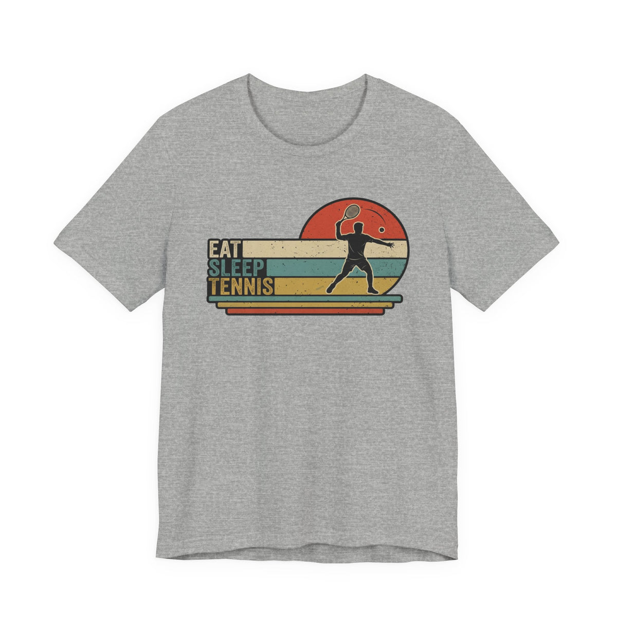 Eat Sleep Tennis Retro Graphic Tee — Vintage Tennis Player T‑Shirt