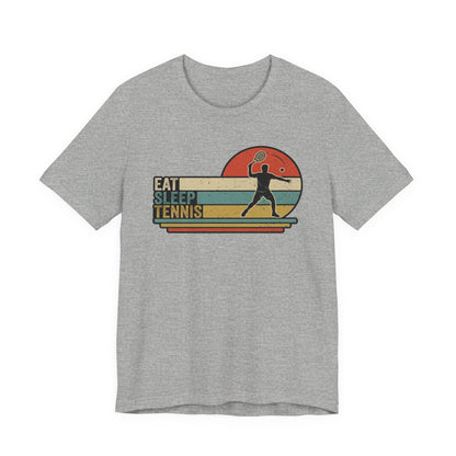 Eat Sleep Tennis Retro Graphic Tee — Vintage Tennis Player T‑Shirt